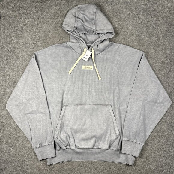 GYMSHARK Hoodie Mens Medium Gray Rest Day Heavyweight Rib Oversized Sweatshirt - Picture 1 of 16